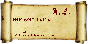 Máté Lelle névjegykártya